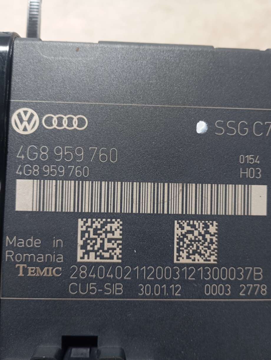 Styreenhet sete til Audi A6 2011-2014 (Type IV, Fase 1) (C7) (C7) (|4g8959760)
