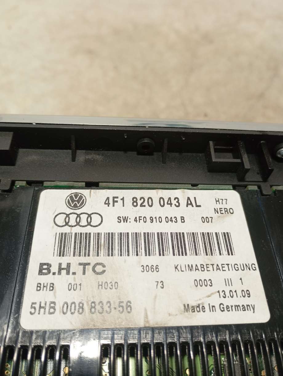 Varmeapparat betjening til Audi A6 2005-2008 (Type III, Fase 1) (C6) (C6) (|4f1820043al)