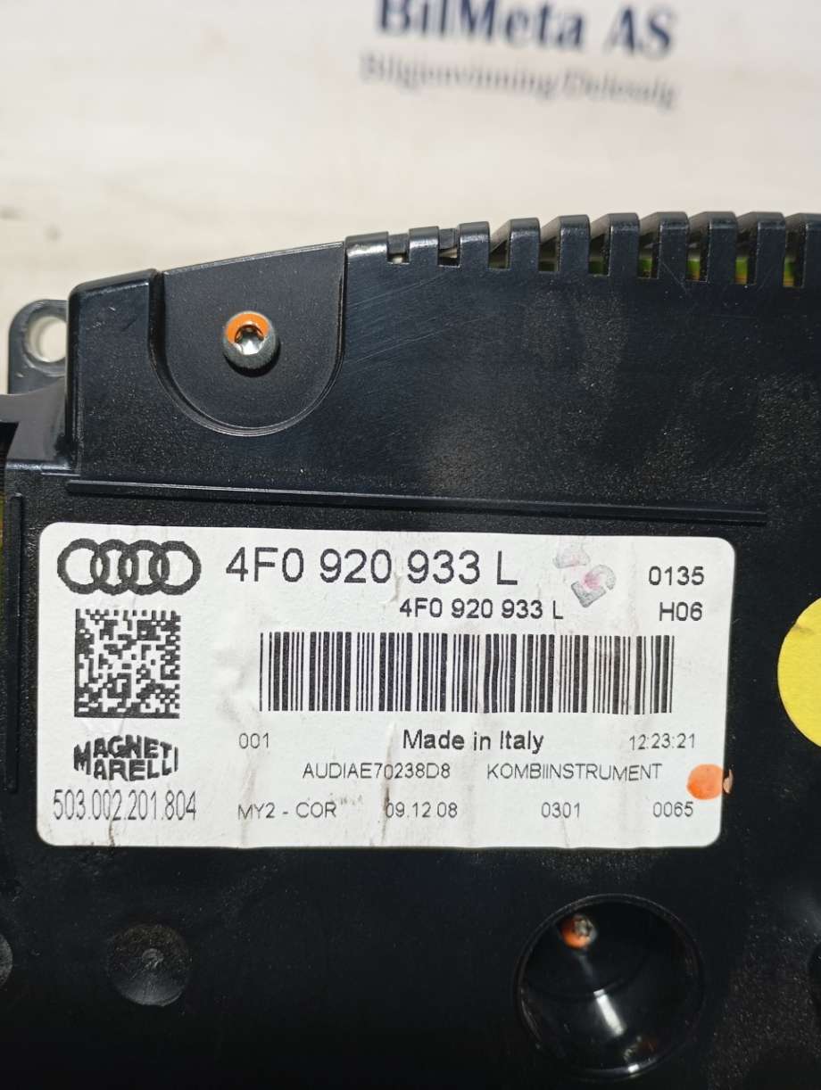 Speedometer til Audi A6 2005-2008 (Type III, Fase 1) (C6) (C6) (|4f0920933L)