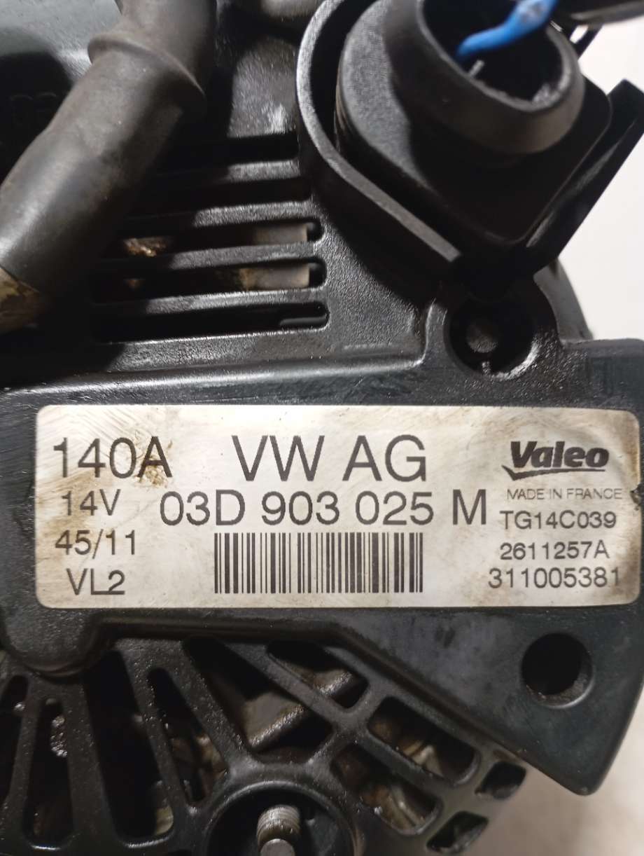 Dynamo til VW Polo 2009-2014 (Type V, Fase 1)  (|03D903025M)