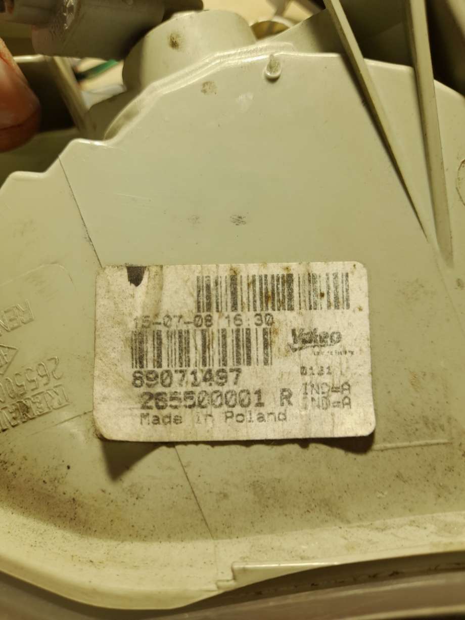 Baklykt høyre til Renault Laguna 2008-2010 (Type III, Fase 1)  (|265500001)