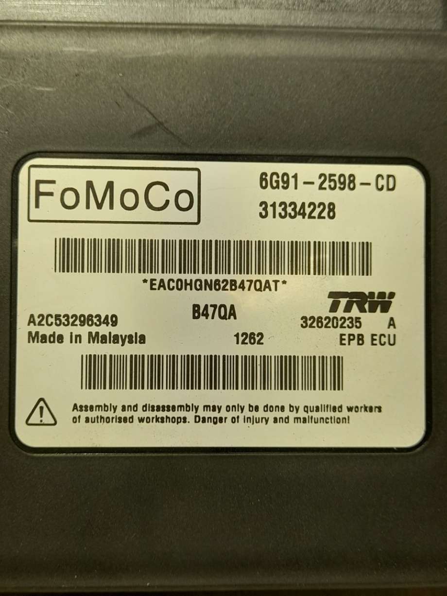 Styreenhet elektrisk parkbrems (EPB - Electric Parking Brake) til Volvo V70 2007-2013 (Type III, Fase 1)  (|6g912598cd)