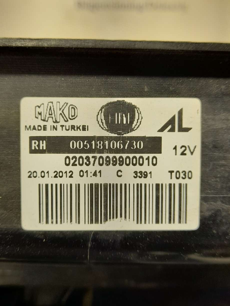 Baklykt høyre til Fiat Doblo 2001-2005 (Type I, Fase 1)  