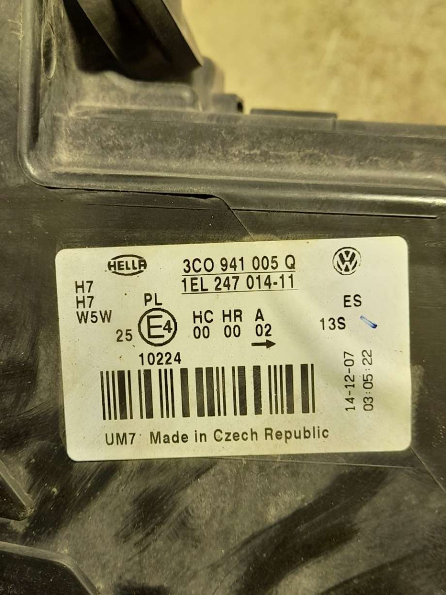 Frontlykt venstre halogen til VW Passat 2005-2010 (B6) (B6) (|3c0941005q)