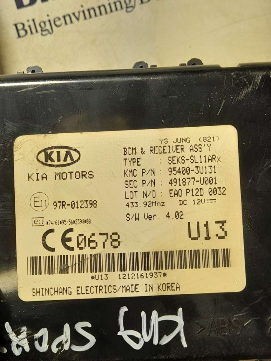 Styreenhet diverse til Kia Sportage 2010-2016 (Type III)  (|954003u131)