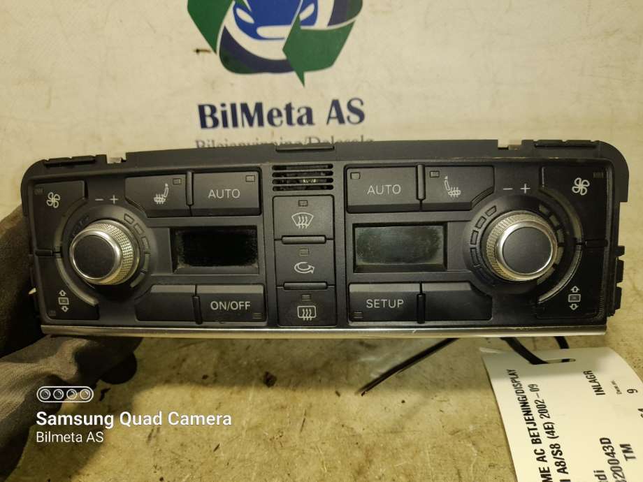 Varmeapparat betjening til Audi A8 2003-2010 (Type II)  (|4E0820043D)