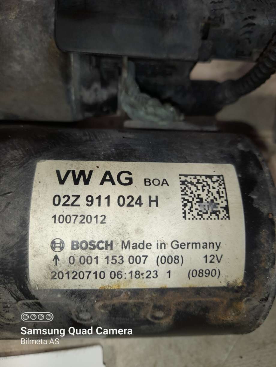Starter diesel til VW Caddy 2010-2015 (Type III, Fase 2)  (|02z911024H)