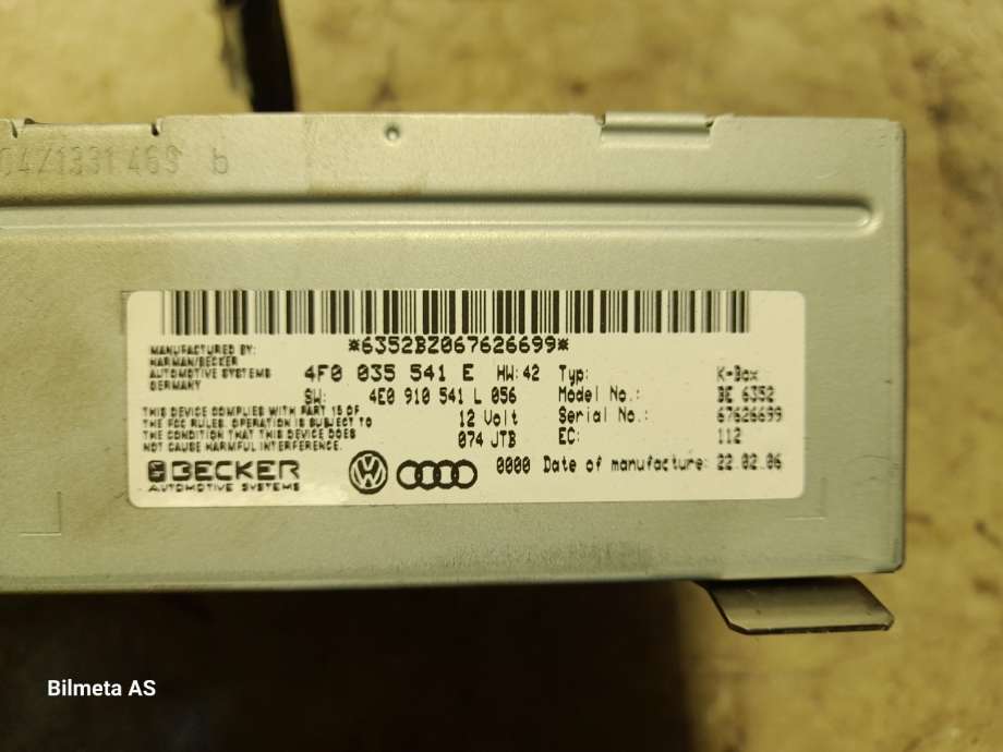 Bilstereo diverse til Audi A6 2005-2008 (Type III, Fase 1) (C6) (C6) (|4f0035541e)