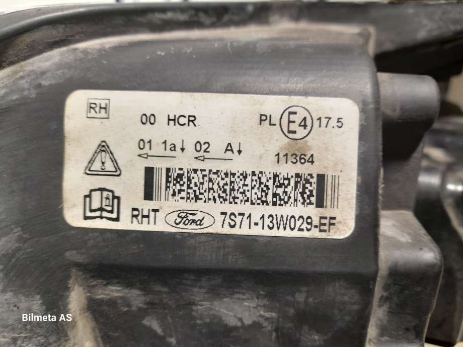 Frontlykt høyre halogen til Ford Mondeo 2007-2010 (Type IV, Fase 1)  (|7s7113w029ef)