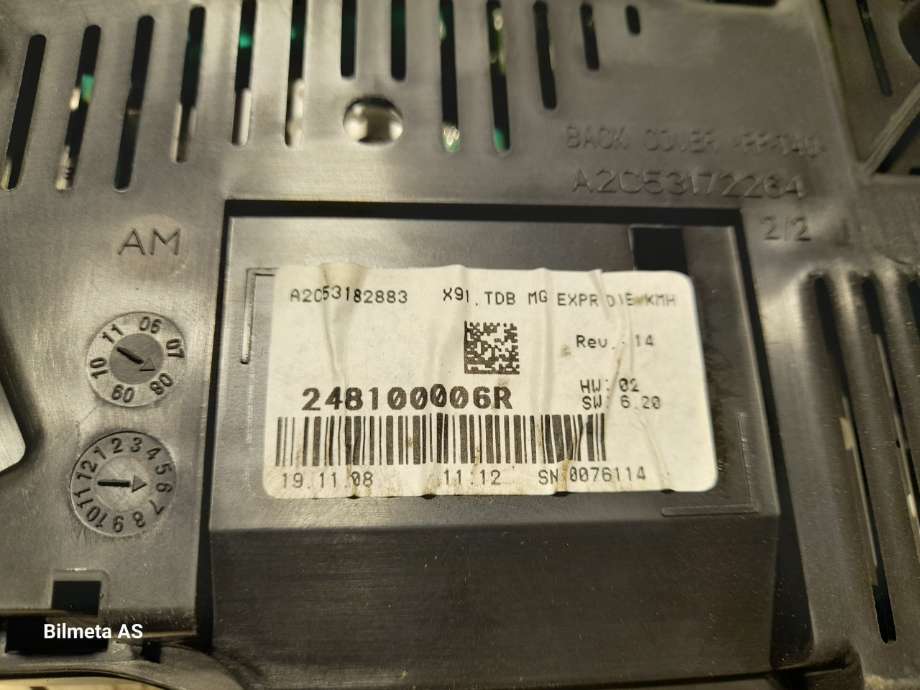 Speedometer til Renault Laguna 2008-2010 (Type III, Fase 1)  (|248100006r)