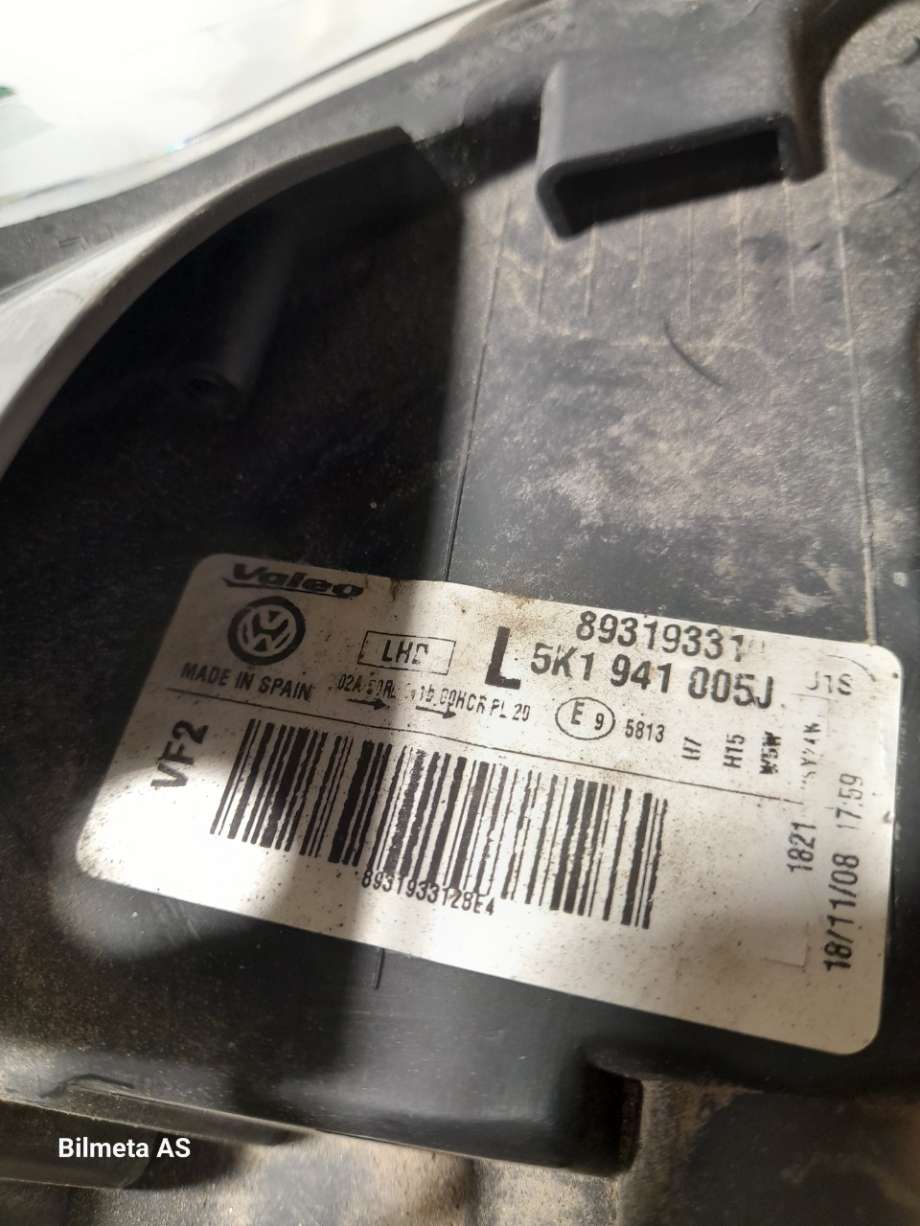 Frontlykt venstre halogen til VW Golf VI 2008-2012  (|5k1941005j)