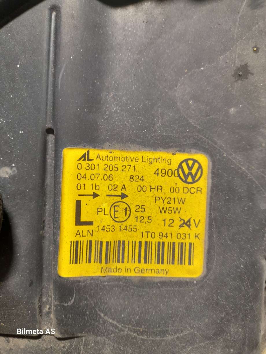 Frontlykt venstre xenon til VW Touran 2003-2006 (Type I, Fase 1)  (|1t0941031k)