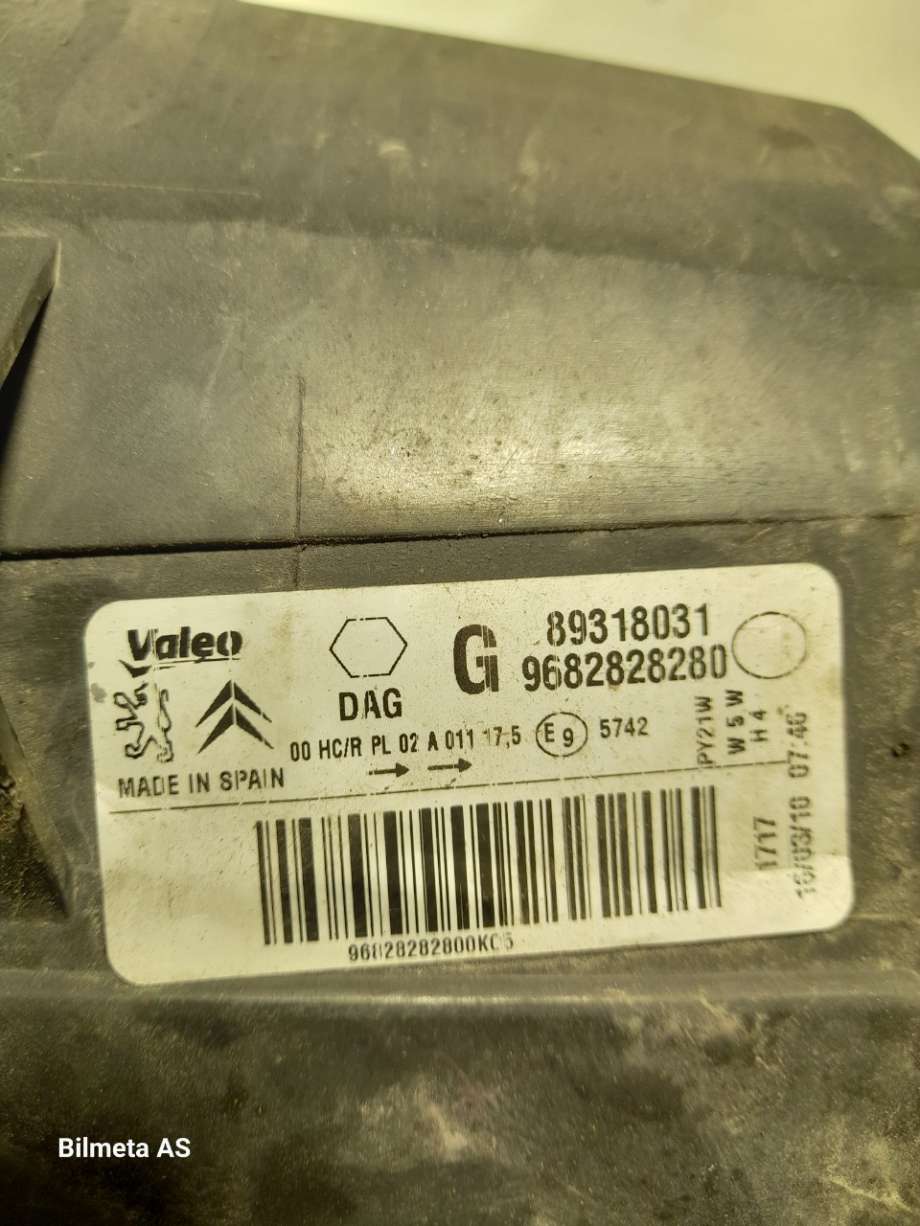 Frontlykt venstre halogen til Citroën Berlingo 2008-2015 (Type II, Fase 1) (|89318031)