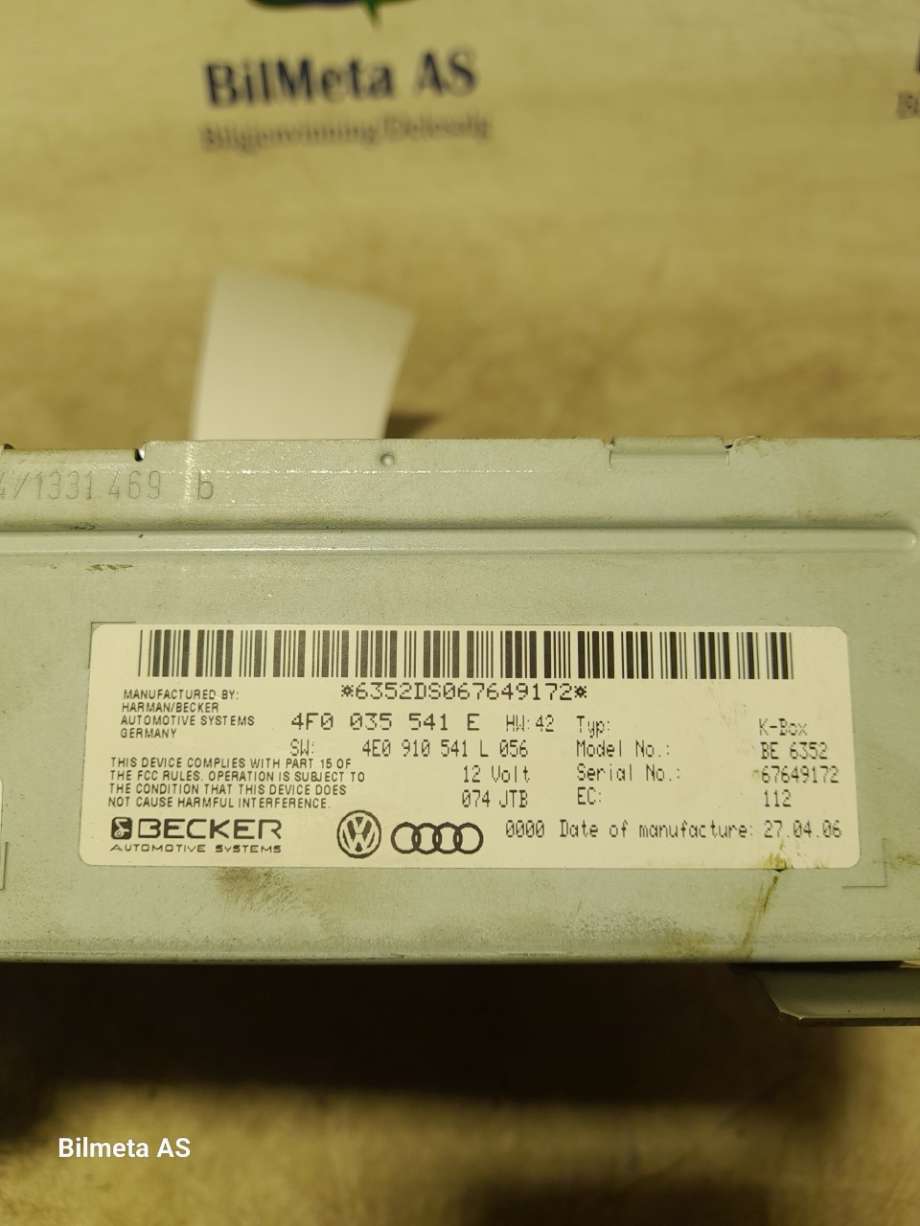 Bilstereo diverse til Audi A6 2005-2008 (Type III, Fase 1) (C6) (C6) (|4f0035541e)
