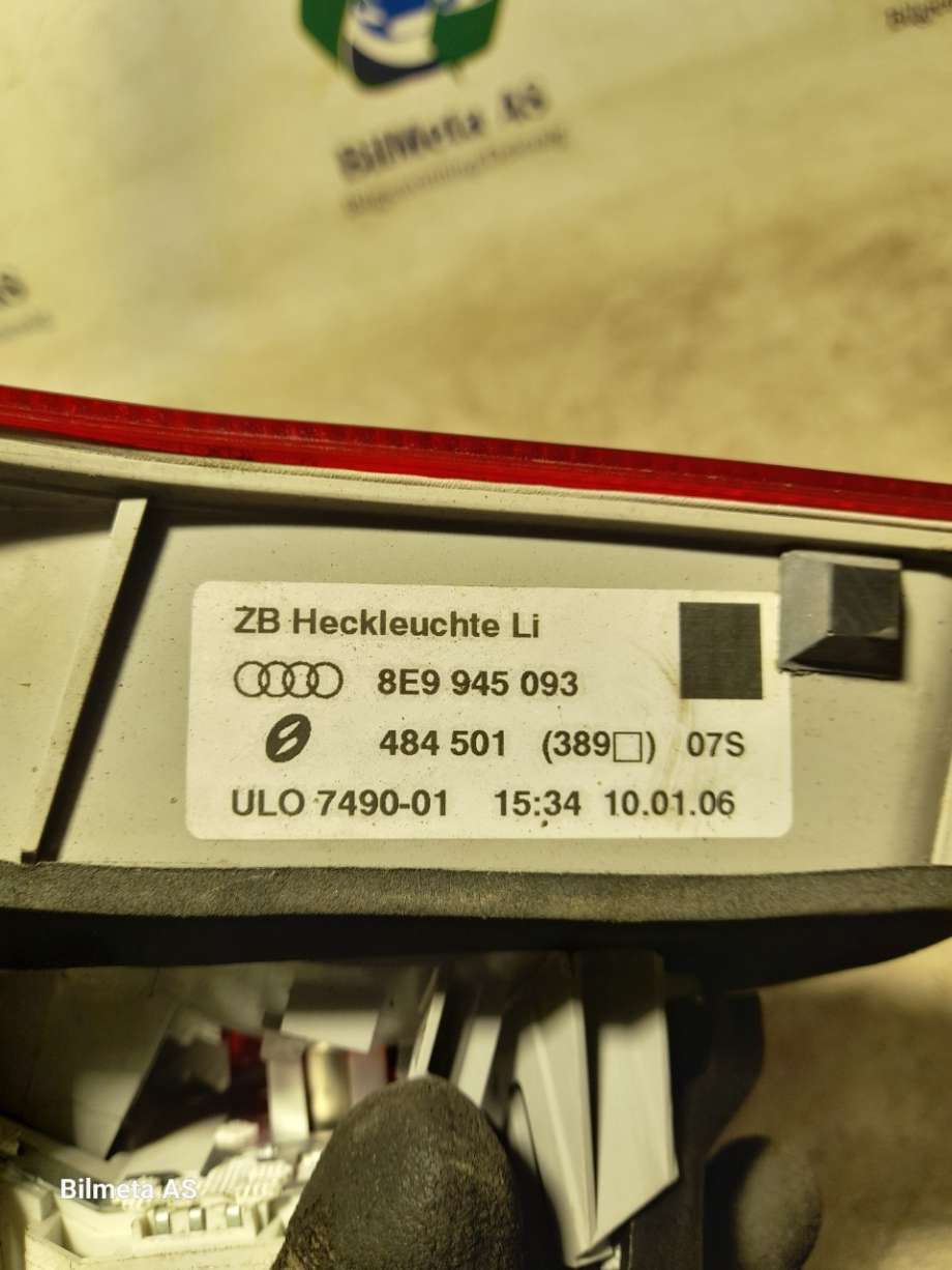 Baklykt venstre indre til Audi A4 2004-2008 (Type III) (B7) (B7) (|8e9945093)
