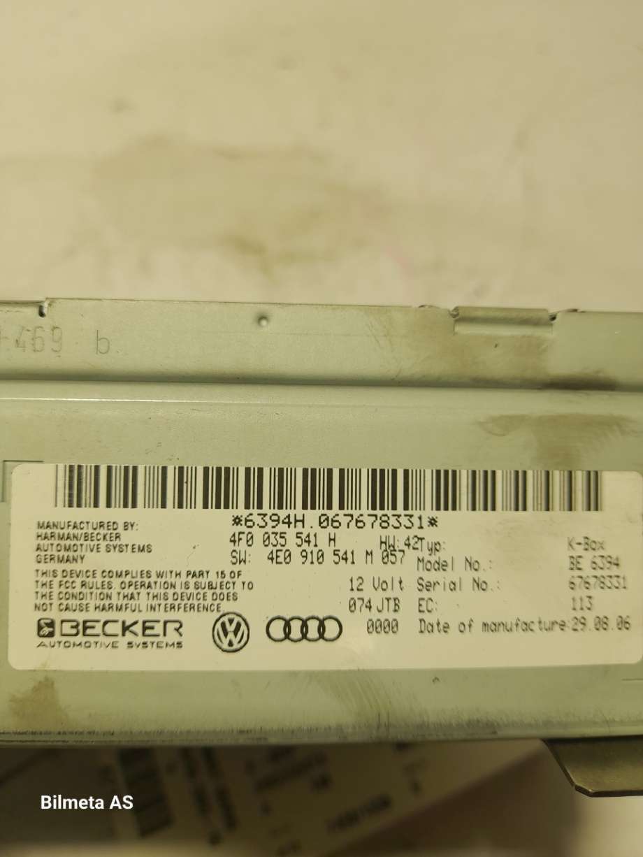 Styreenhet diverse til Audi A6 2005-2008 (Type III, Fase 1) (C6) (C6) (|4f0035541h)