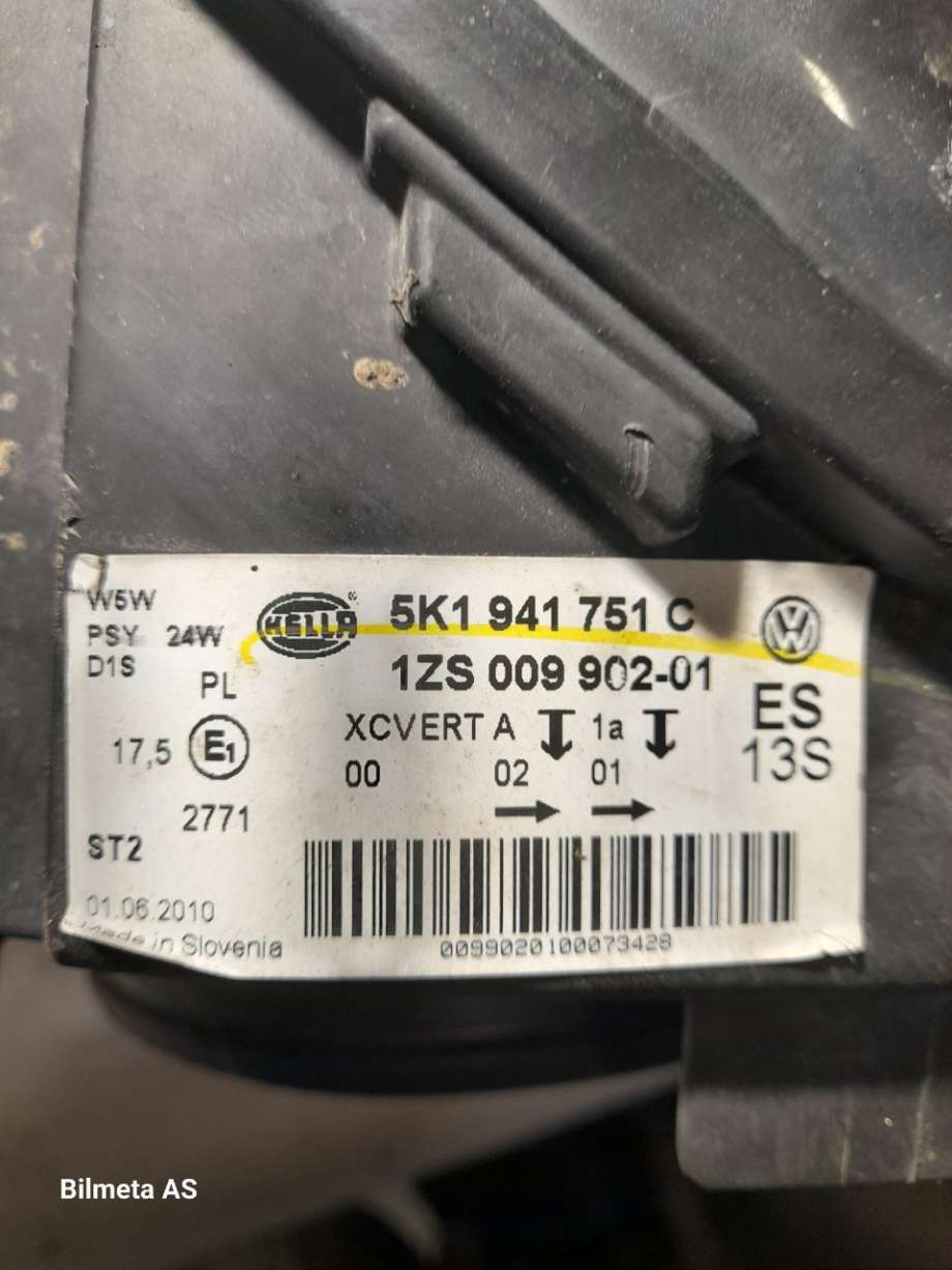Frontlykt venstre xenon til VW Golf VI 2008-2012 (5k1941751c|)