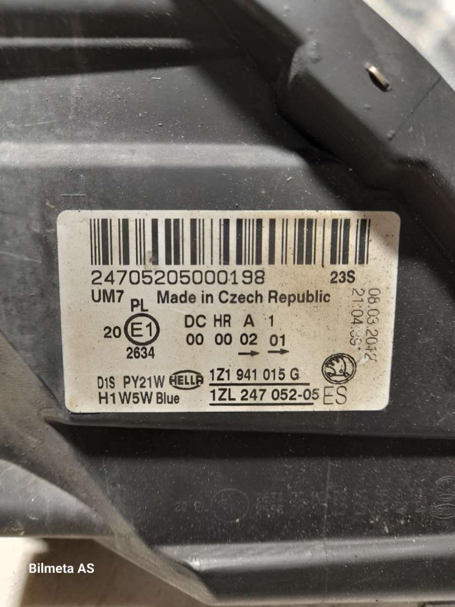 Frontlykt venstre xenon til Škoda Octavia 2005-2008 (Type II, Fase 1) (|1z1941015g)