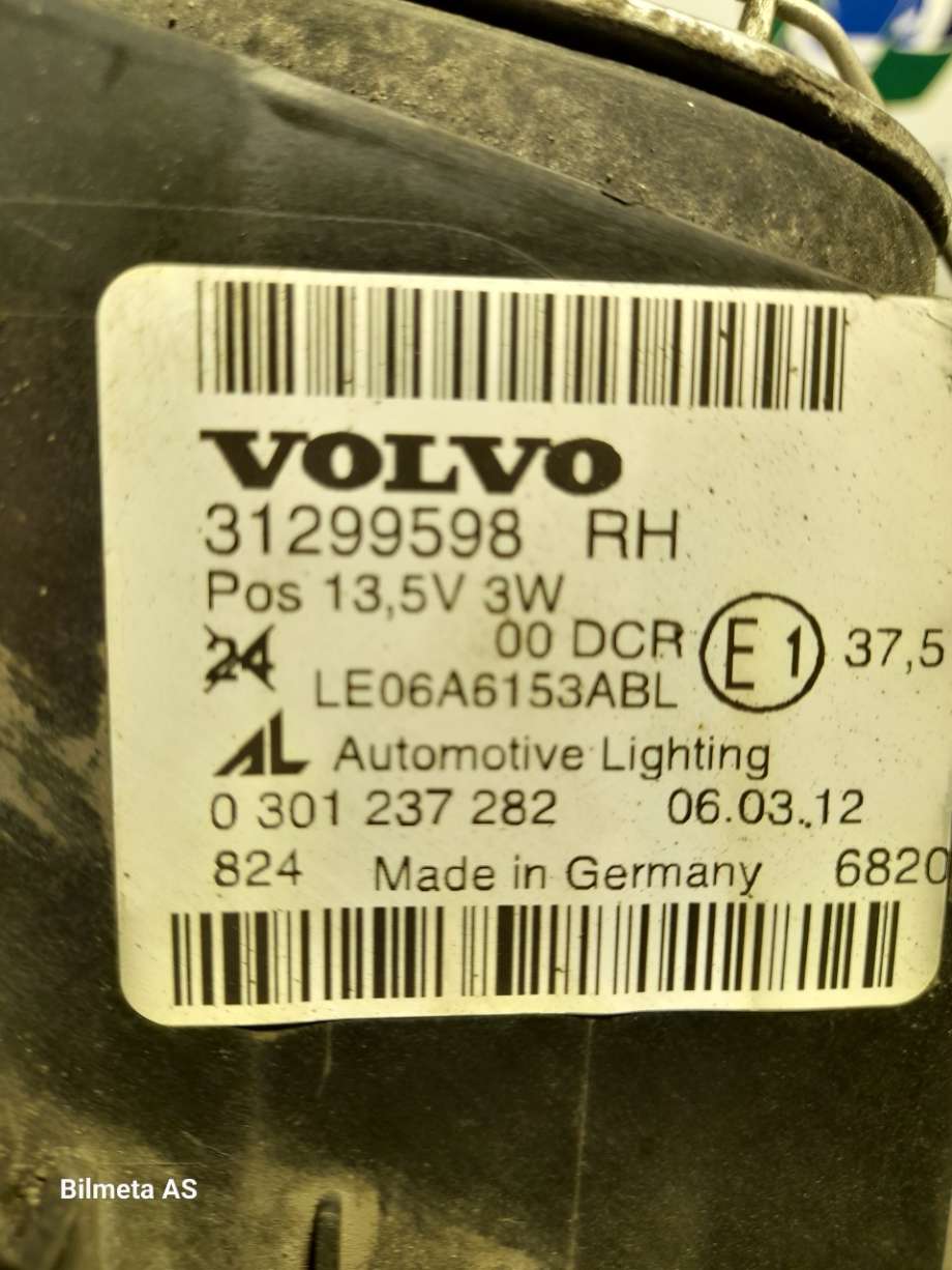 Frontlykt høyre xenon til Volvo V50 2007-2012 (Fase 2)  (|31299598)