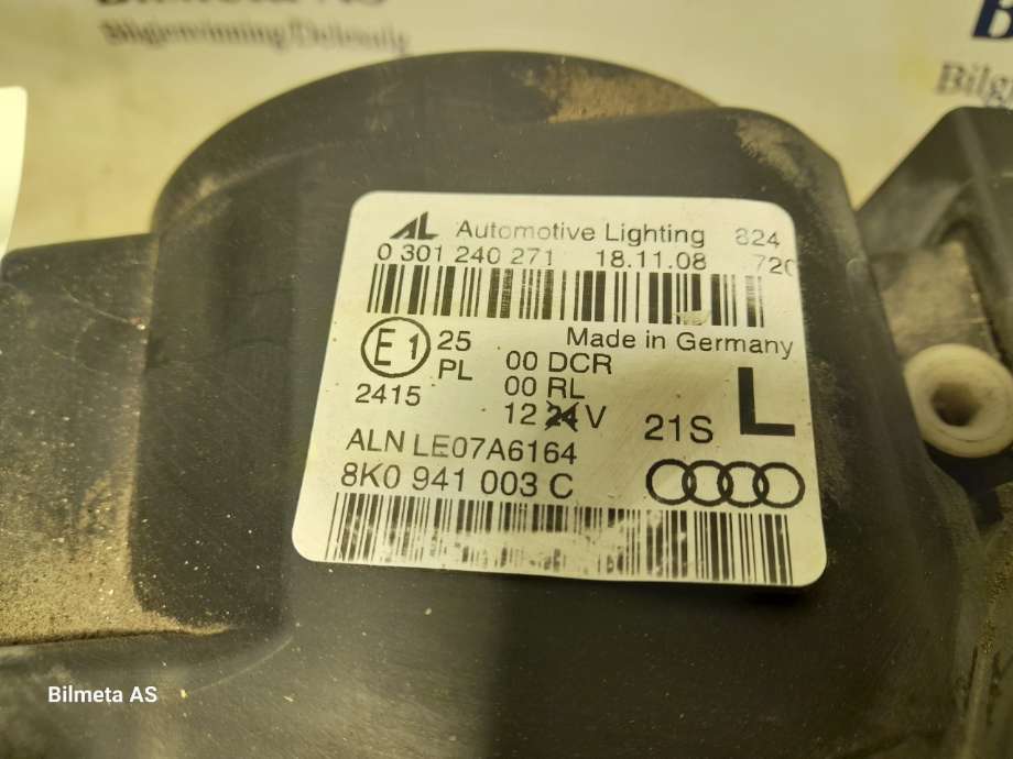 Frontlykt venstre xenon til Audi A4 2007-2014 (Type IV) (B8) (B8) (|8k0941003c)