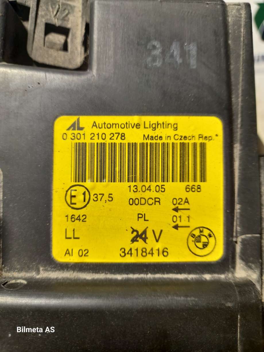 Frontlykt høyre xenon til BMW X3 2003-2006 (Fase 1) (E83) (E83) (|3418416|0301210278)