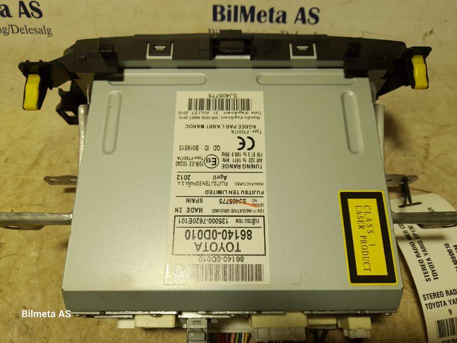 Bilstereo til Toyota Yaris 2012-2014 (Type III, Fase 1)  (|861400D010)