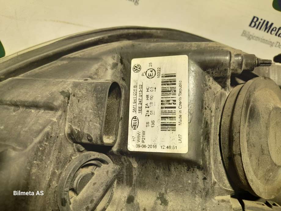 Frontlykt høyre halogen til VW Golf, Plus/Cross 2005-2009 (Fase 1)  (|5m1941006b)