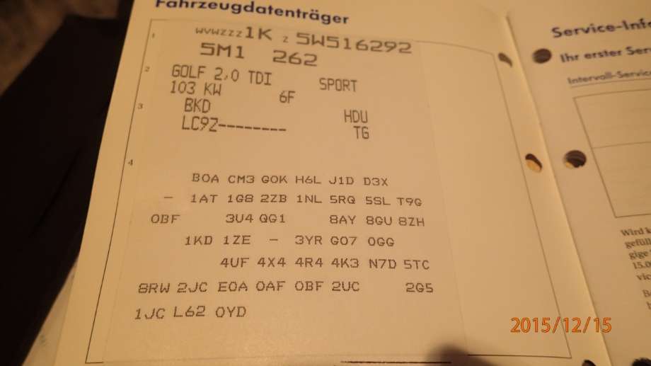 VW Golf, Plus/Cross 2005-2009 (Fase 1) , Motorkode: , Girkassekode: HDU