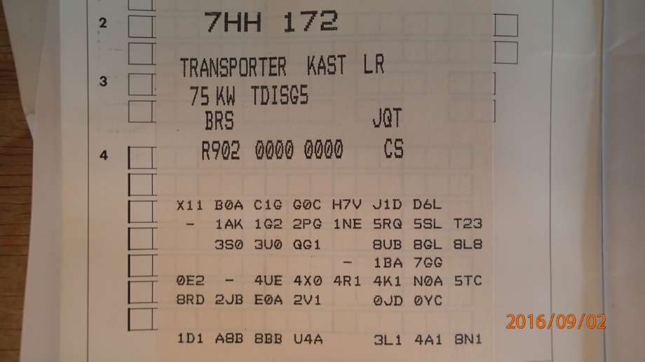 VW Transporter / Caravelle 2003-2009 (Fase 1) (T5) delebil , Motorkode: BRS, Girkassekode: JQT