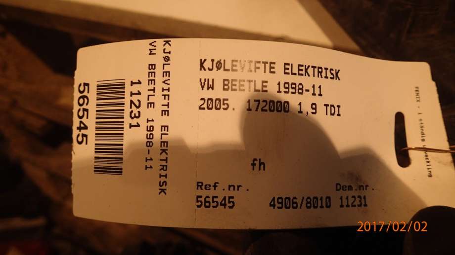 Kjølevifte til VW Beetle 1998-2010 (Type I)  (1,9  TDI ATD|6X0959455C|)