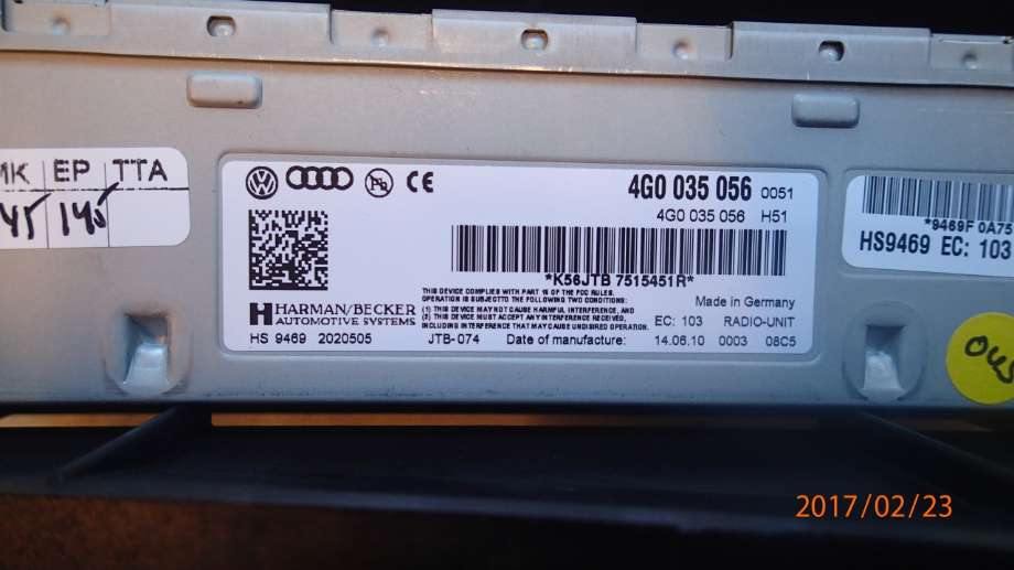 Styreenhet diverse til Audi A6 2008-2011 (Type III, Fase 2) (C6) (C6) (3,0 TDI QUATRO STV|4G0 035 056|)