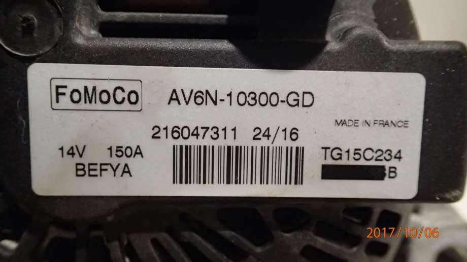 Dynamo til Ford Transit Connect 2013-2018 Type II, Fase 1  (KASSEVOGN|AV6N-10300-GD|NBG 3708|AV6N10300GD)