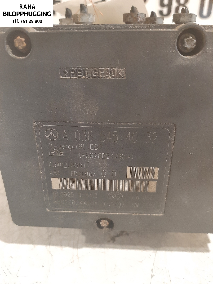 ABS sentral til Mercedes CLK 2002-2009 (C209) (C209) (200 KOMRESSOR CAB||A 006 431 0312)