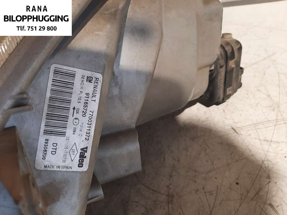 Frontlykt høyre halogen til Nissan Interstar 2002-2004  (GM91165720||7700311372)