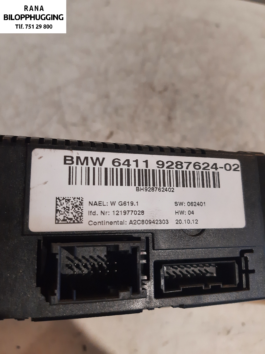 Varmeapparat betjening til BMW X1 2009-2015 (E84) (E84) (X DRIVE 18 D||6411 9287624-02)