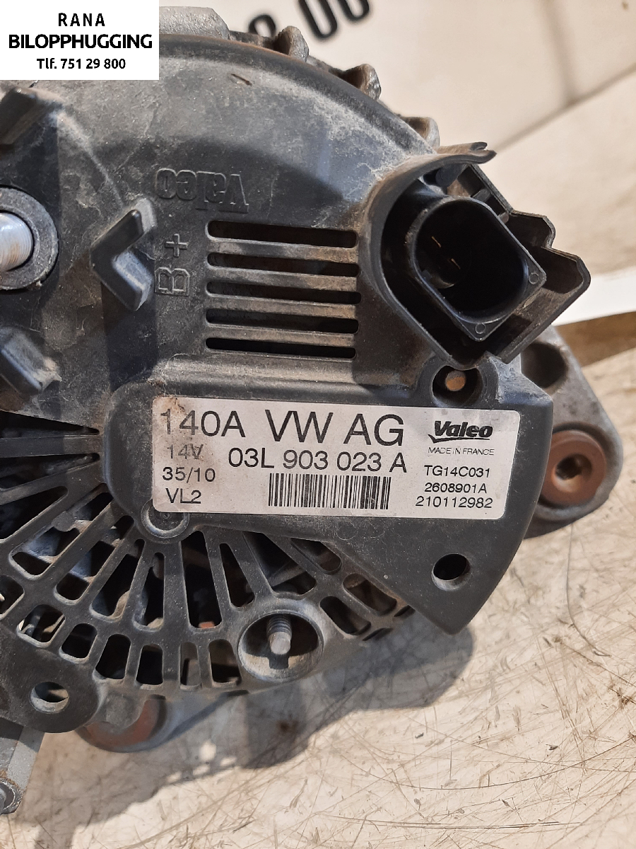 Dynamo til VW Touran 2010-2015 (Type I, Fase 3)  (2,0 TDI   CFHC||NBG 3582|03L 903 023 A  140A)