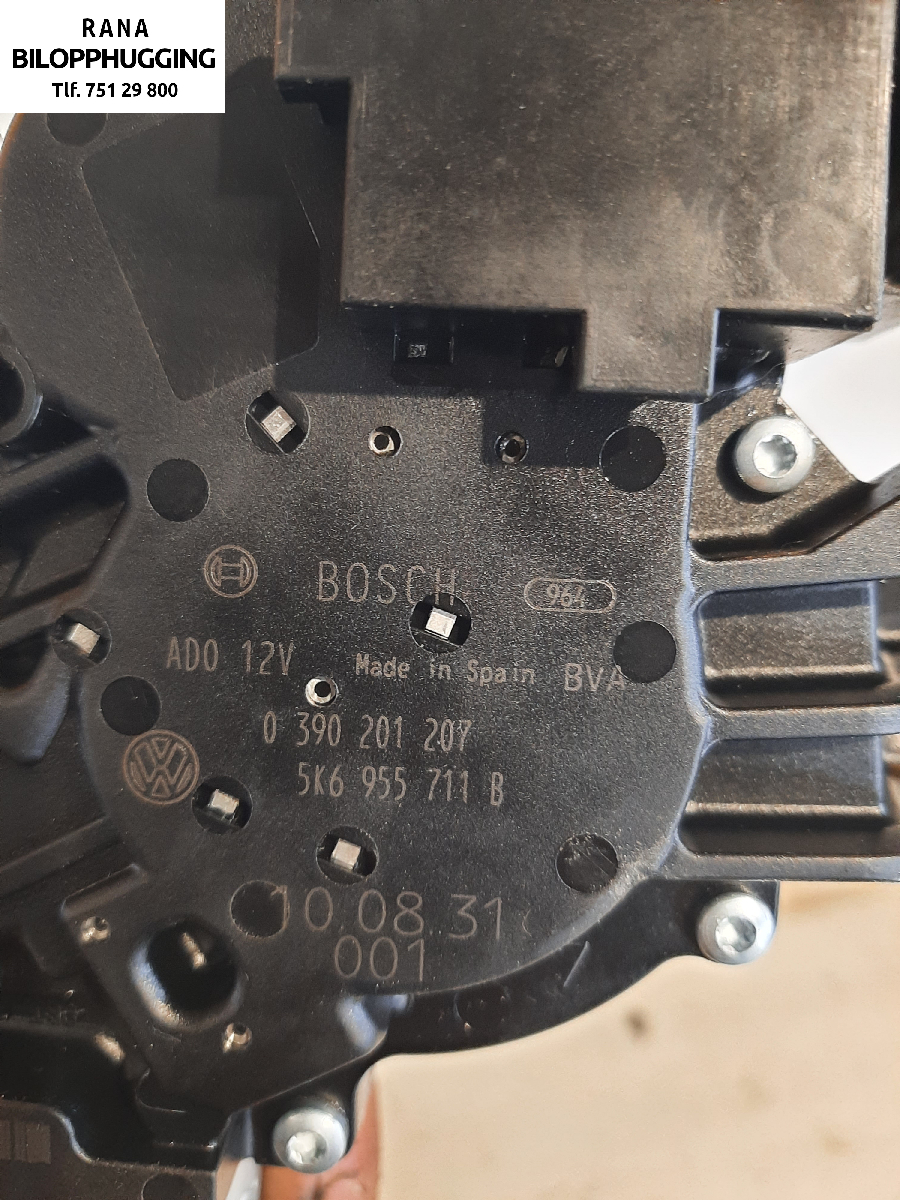 Viskermotor bakrute til VW Touran 2010-2015 (Type I, Fase 3)  (2,0 TDI   CFHC||0390 201 207)