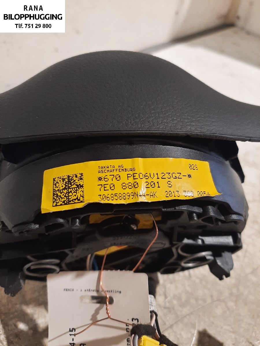 Airbag rattpute til VW Transporter / Caravelle 2009-2015 (Fase 2) (T5) (T5) (2,0 tdi CAAC||7E0 880 201S)