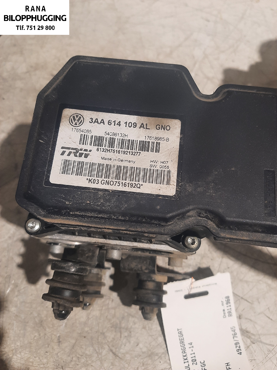 ABS sentral til VW Passat 2011-2015 (B7) (B7) (vw passat 2,0 DIESEL 4MOTION|3AA614109AL||3AA 614 109 AL)