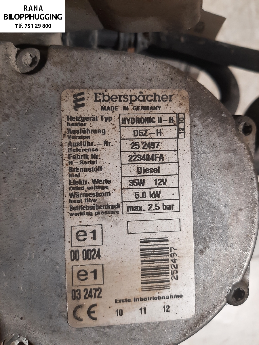 Dieselvarmer til Toyota Yaris 2009-2011 (Type II, Fase 2) (1,4 D-4D 1nd-tv||223404FA)