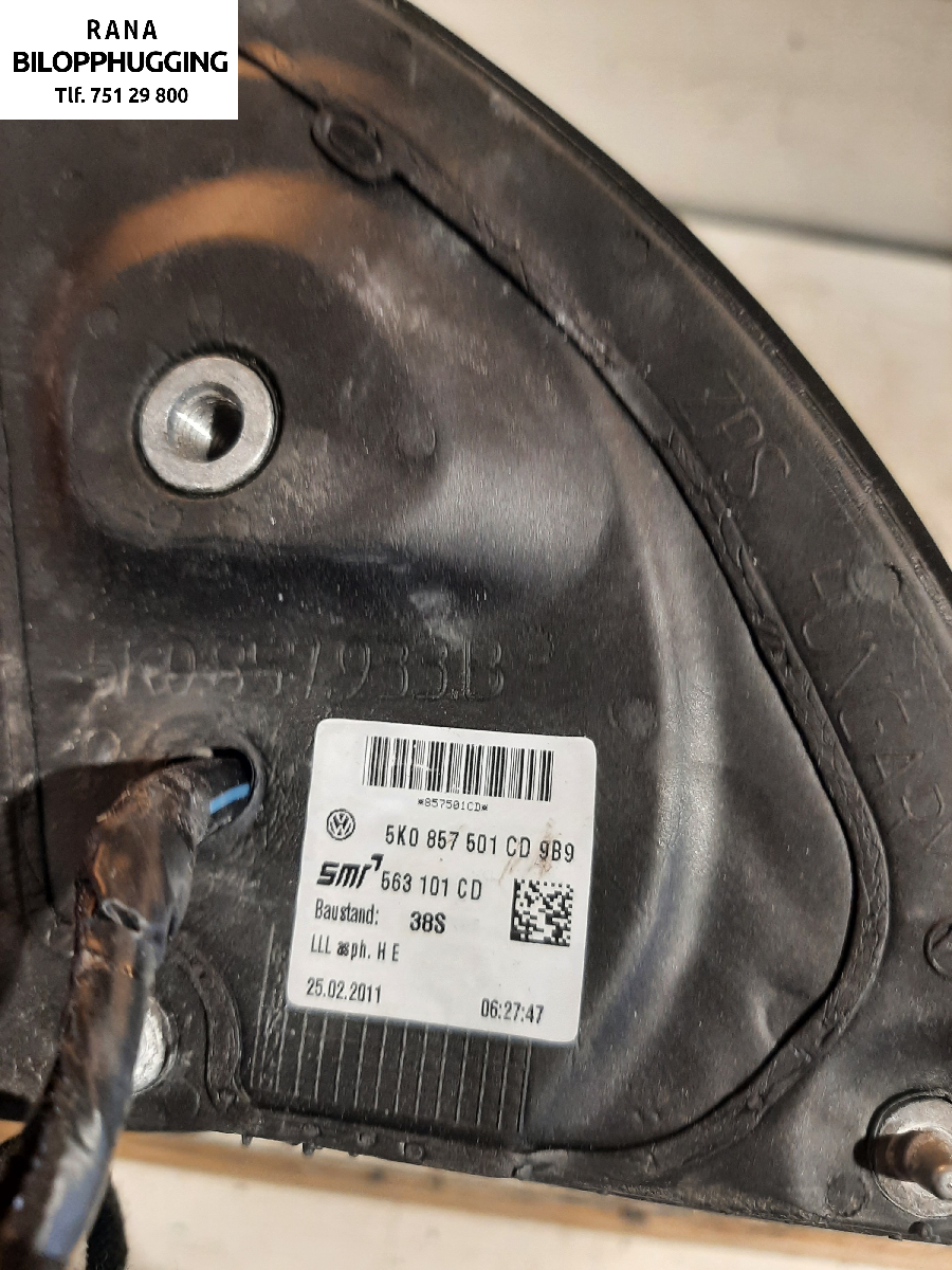 Speil venstre til VW Golf VI 2008-2012  (1,6  TDI|5K0857507AD|)