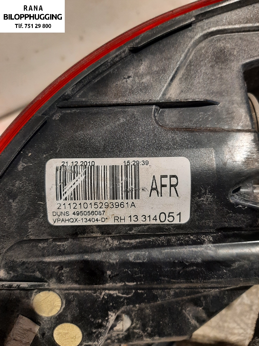 Baklykt høyre til Opel Astra J 2010-2015  (SPOTRTS TOURER||13314051)