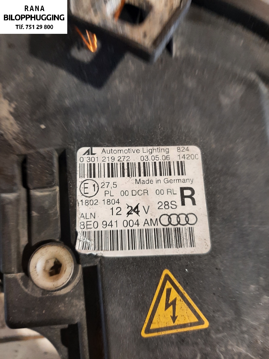 Frontlykt høyre xenon til Audi A4 2004-2008 (Type III) (B7) (B7) (1,6 ALZ|8EO941030AS||8E0 941 004 AM)