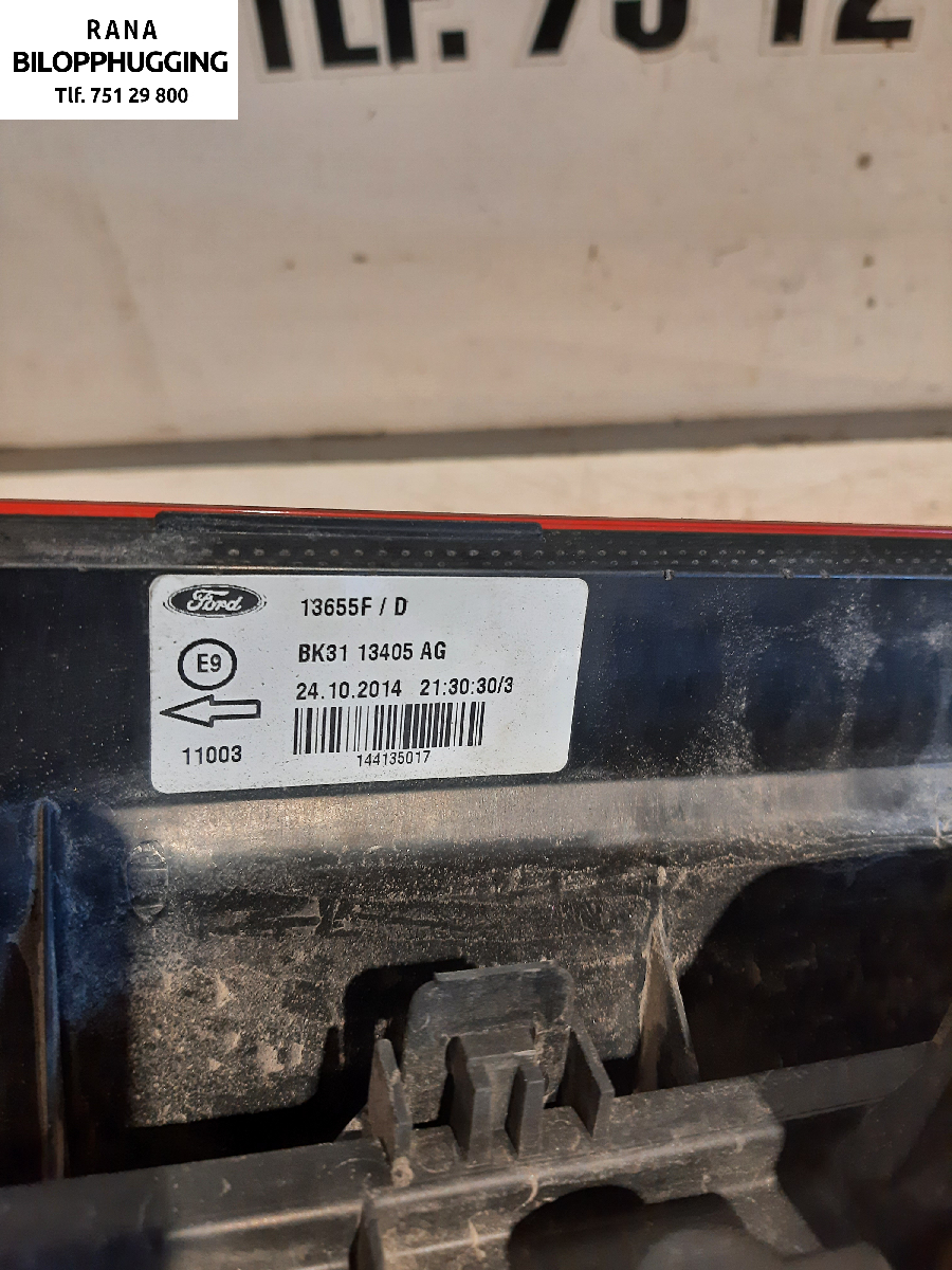 Baklykt venstre til Ford Transit 2014-->>  (2,2  TDCi  4x4   CYR5||13655F/D)