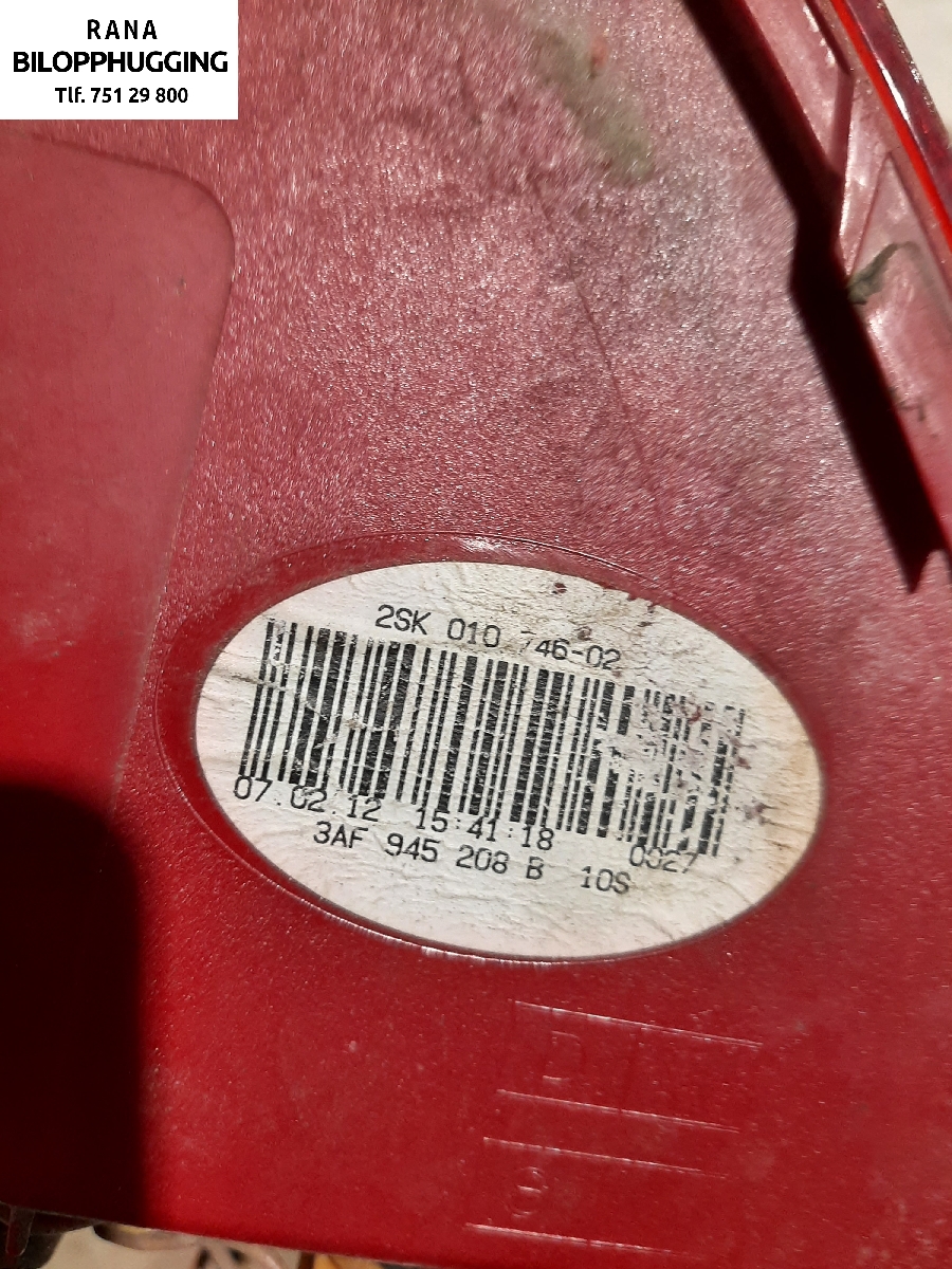 Baklykt høyre til VW Passat 2011-2015 (B7) (B7) (VOLKSWAGEN|3AF945207B|)