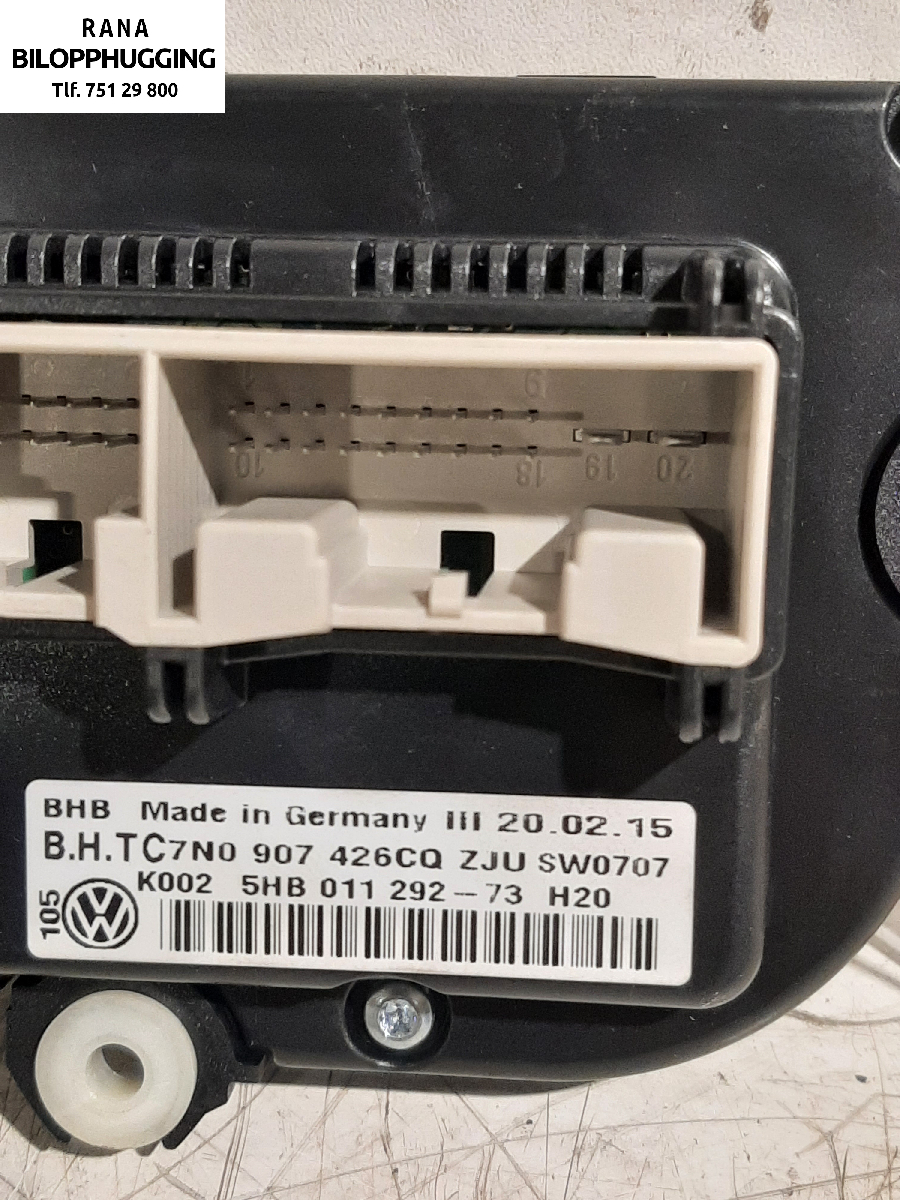 Varmeapparat betjening til VW Caddy 2010-2015 (Type III, Fase 2) (VOLKSWAGEN|7N0907426CQ||K0025HB011292)
