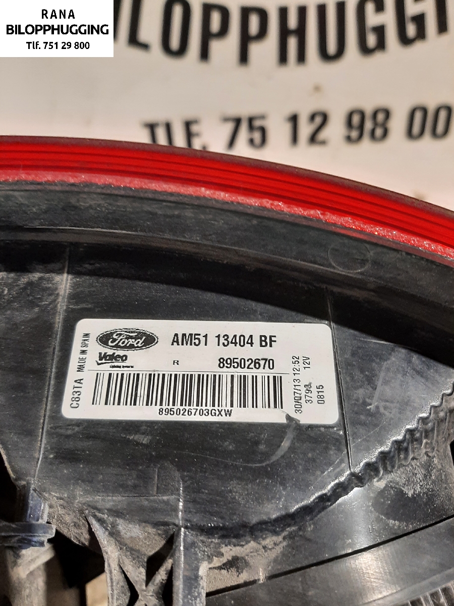 Baklykt høyre til Ford C-Max 2010-2015 (Type II, Fase 1)  (FORD||AM5113404BF)
