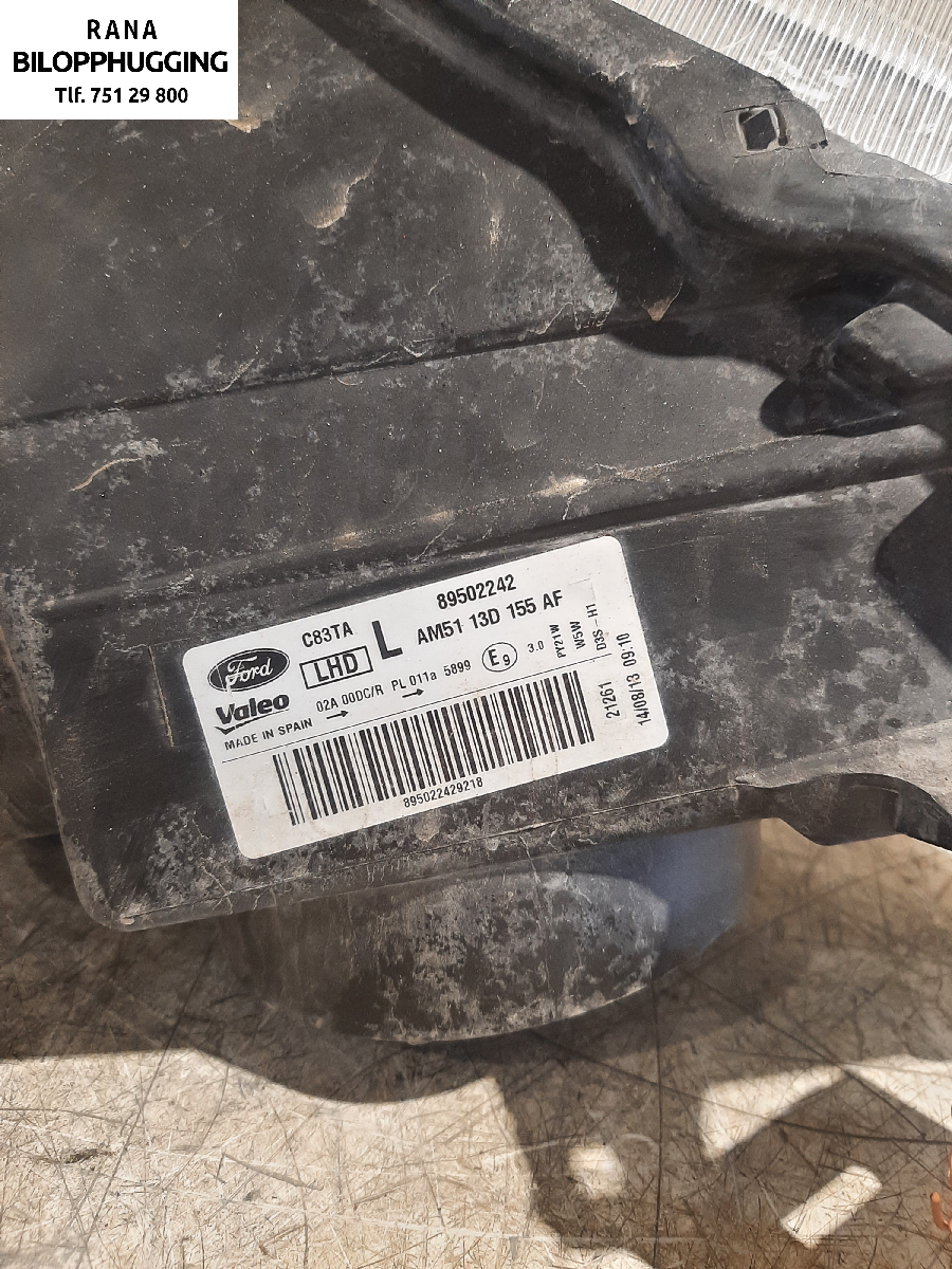 Frontlykt venstre xenon til Ford C-Max 2010-2015 (Type II, Fase 1)  (FORD||89502242)