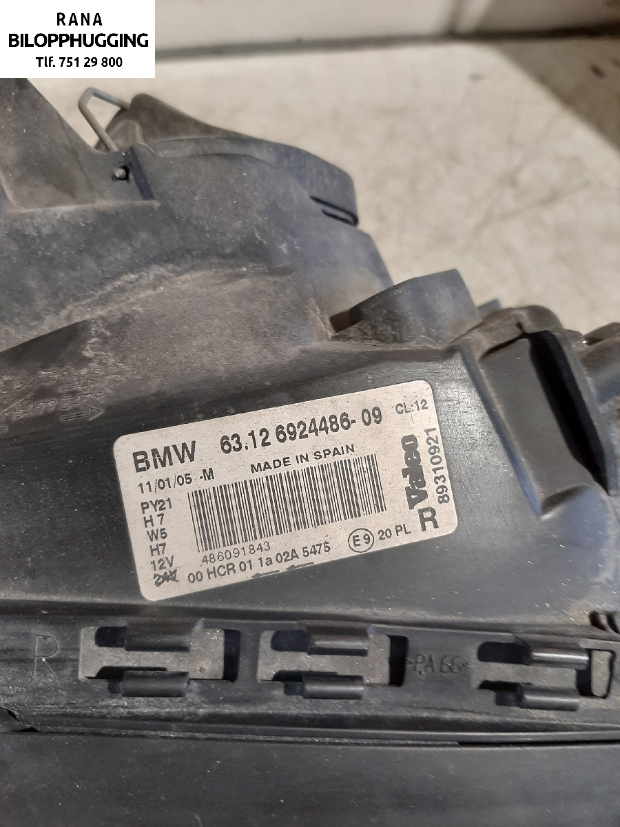 Frontlykt høyre halogen til BMW 1-Serie 2004-2011 (E81/E82/E87/E88) (E81/E82/E87/E88) (BMW||63.12 6924486)