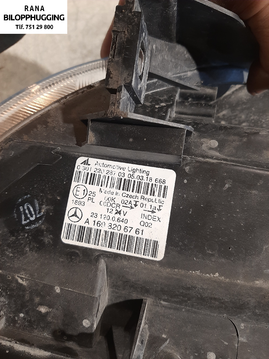 Frontlykt venstre halogen til Mercedes B-Klasse 2005-2008 (Fase 1) (W245) (W245) (MERCEDES|A1698206761|)